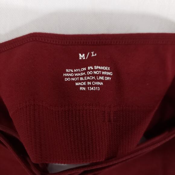 Strappy Front Bralette Womens M/L Burgundy Moisture Wicking Athletic Camisole - Picture 7 of 7